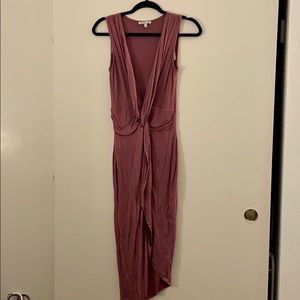 High Low V Neck Dress